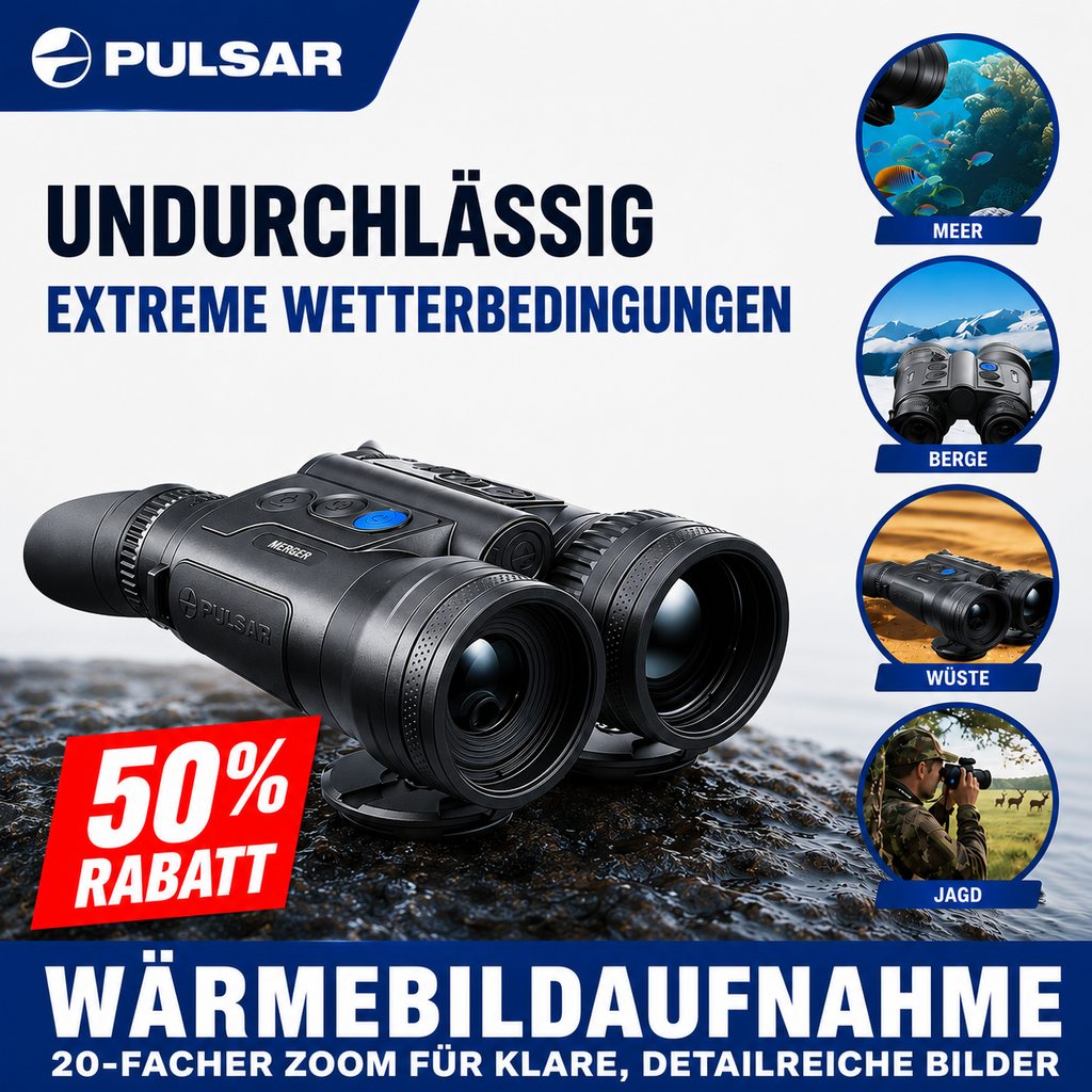 Pulsar-LRF XP50, klassisches Wärmebildfernglas mit Lynred Präzisionserkennung und extremer Nachführung